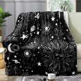 thumbnail image 1 of Sun and Moon Throw Blanket, Galaxy Starry Sky Zodiac Astrology Celestial Constellation Blanket, Black Blanket, Cozy Soft Lightweight Fuzzy Flannel Fleece Blanket for Couch, Sofa, 30"x40", 1 of 1