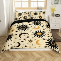 Sun and Moon Bedding Sets Bohemian Exotic Style Duvet Cover Boho Geometry Stripes Comforter Cover Gothic Style Bedspread Cover All Season Bedding （No Comforter）