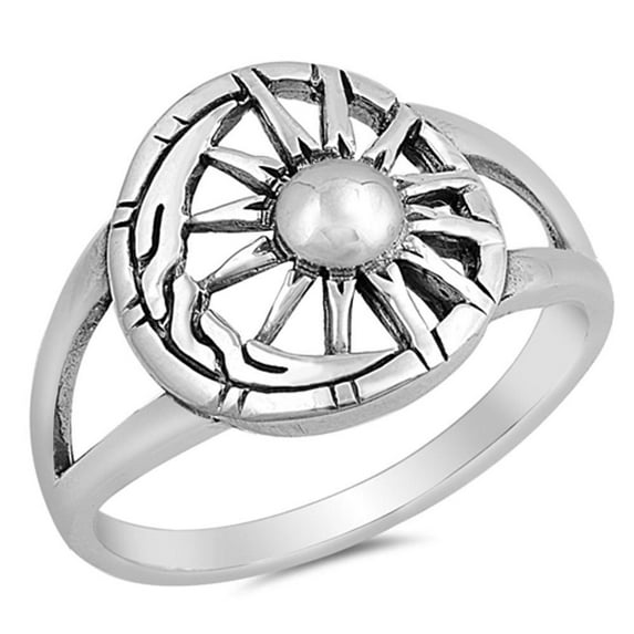 Sun Moon Universe Amazing Detail Ring .925 Sterling Silver Band Jewelry Female Male Unisex Size 9