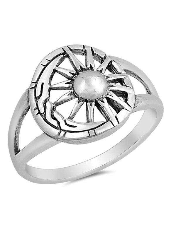 Sun Moon Universe Amazing Detail Ring .925 Sterling Silver Band Jewelry Female Male Unisex Size 9