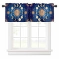 thumbnail image 1 of Sun Moon Valances for Windows Starry Sky Rod Pocket Curtain Valance Window Treatment Short Curtains for Kitchen Living Room, 42"x18", 1 of 5