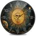 thumbnail image 1 of Sun and Moon Wall Clock Round Silent Non Ticking Battery Operated Accurate Arabic Numerals Design Clocks for Home Kitchen Living Room Bedroom 9.5inch Home Decor, 1 of 6