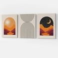thumbnail image 1 of Sun and Moon Wall Decor, Boho Art,Modern Abstract Geometric Mid Century Wall Art,Desert Prints,Sunshine Decor,Bedroom Bathroom Wall Art, Above Bed Decor, Set of 3,Boho Art Print Black 12"x16", 1 of 1