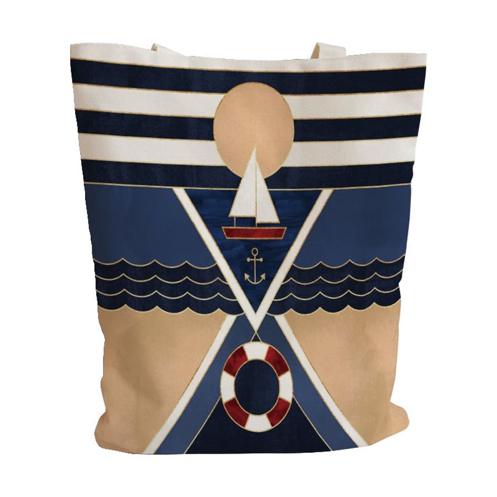 SZERE Beach Tote Bag For Women - Canvas Reusable Grocery Shopping Bag, Anchor Design, Perfect For Work, Travel, Beach - View #4