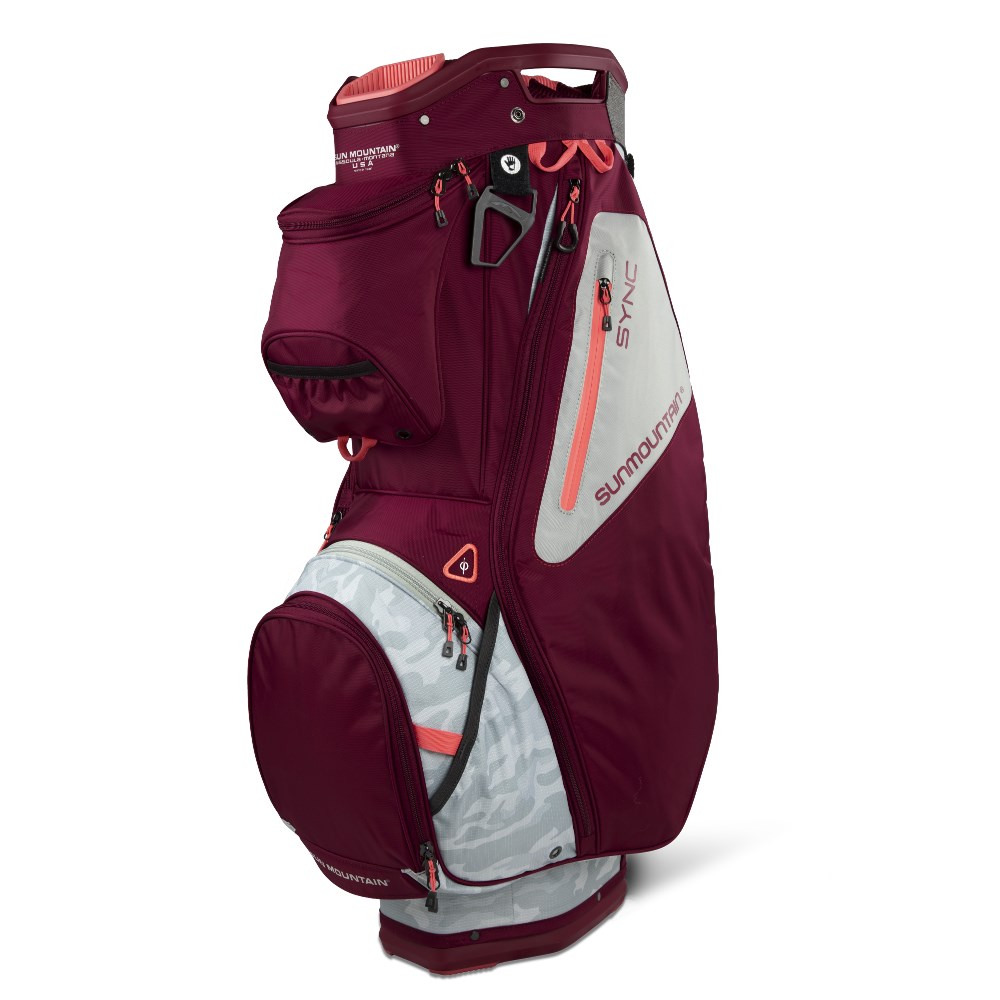 Sun Mountain Golf Ladies Sync Cart Bag Gray Camo/Berry/Coral