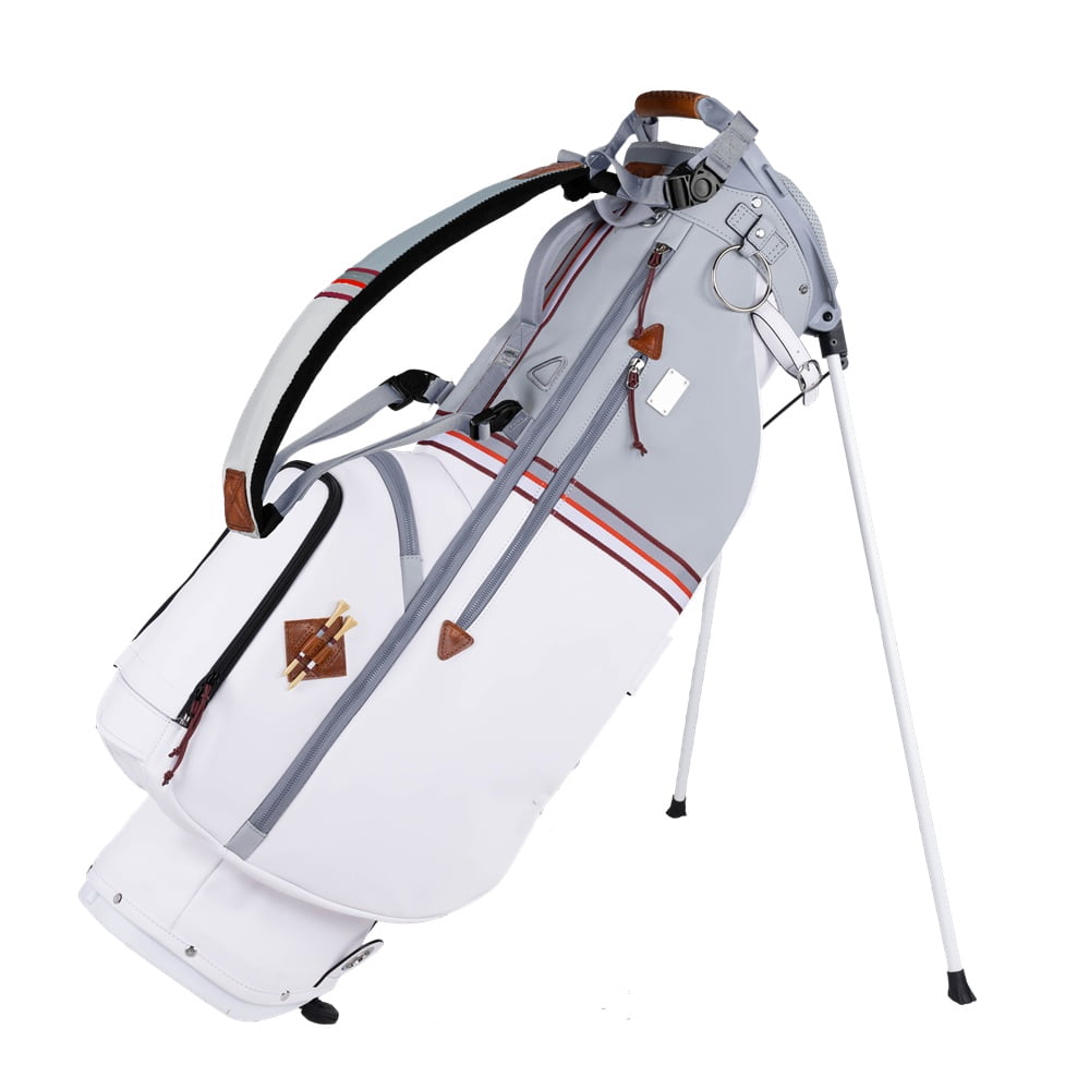 Sun Mountain Golf Mid-Stripe Single Strap Stand Bag White/Cadet/Brick
