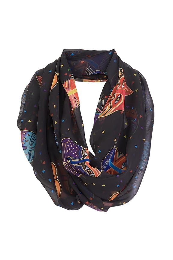 Sun N Sand Accessories Laurel Burch Black Cat Infinity Scarf - Lightwe