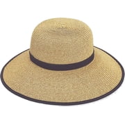 Sun N Sand Womens French Laundry Sun Hat - UPF 50+ Backless, Foldable, and Packable 4 Brim Hat - One Size Brown