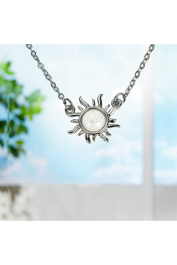 Sun Necklace for Women Tangled Necklace Gold Sun Necklace Opal Pendant Neckalce Necklace Mother's Day Trendy Jewelry