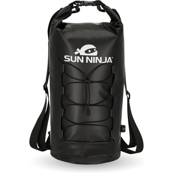 Sun Ninja Floating Dry Bag Cooler  Roll Top Leak Proof Closure, Collapsible, Waterproof Outdoor Cooler with Padded Shoulder Strap - Perfect for Kayaking, Fishing, Beach, Hiking -20L