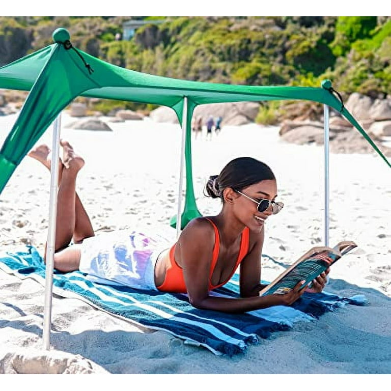 Sun Ninja Water Resistant 4' x 2.6' Beach Tent, Green - Walmart.com