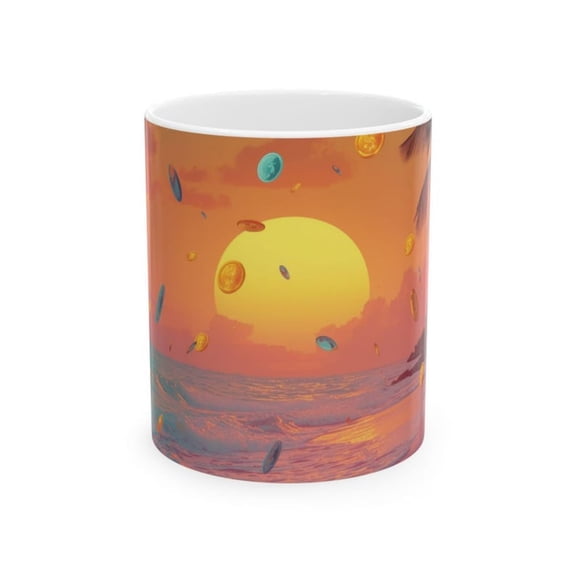 Sun Ocean Scene Ceramic Mug Coastal Home Dr.