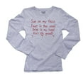 thumbnail image 1 of Sun On My Face Feet In The Sand Ain't Life Grand Women's Long Sleeve Grey T-Shirt, 1 of 2