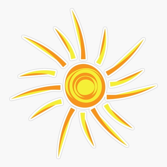 Sun Outline Art Vinyl Decal Sticker