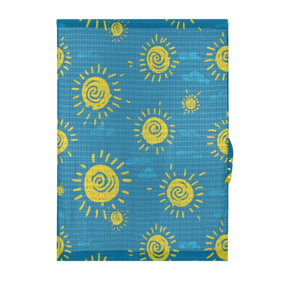 Sun Pattern Door Curtain Sheer Privacy Light Filtering Window Panel 1 Panel 25x40 Inch
