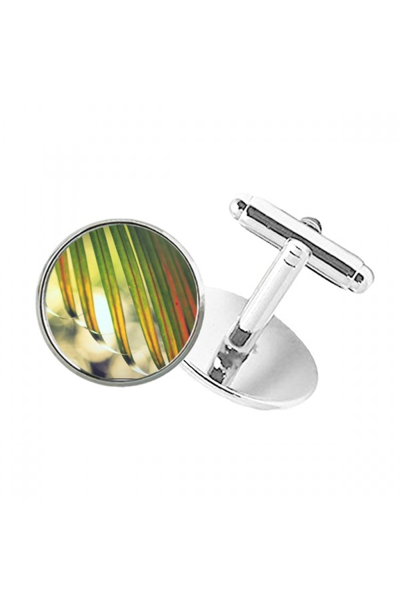 Sun Picture Nature Round Button Cuff Clip Stud Cufflinks