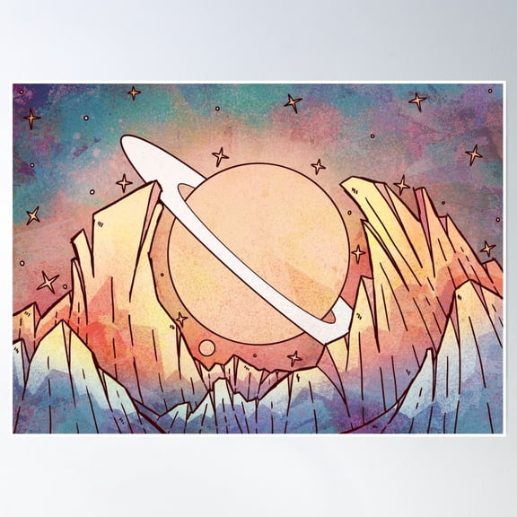 Sun Planet Rise Poster Wall Art, Modern Wall Decor, 12x18 UNFRAMED
