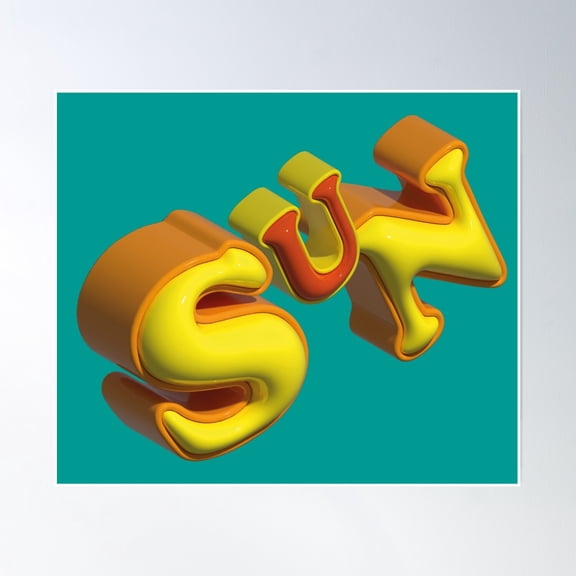 Sun Plastic 3D Letters- Vintage Wall Arttrendy Retro Print Room Decor Wall Art , Poster Only