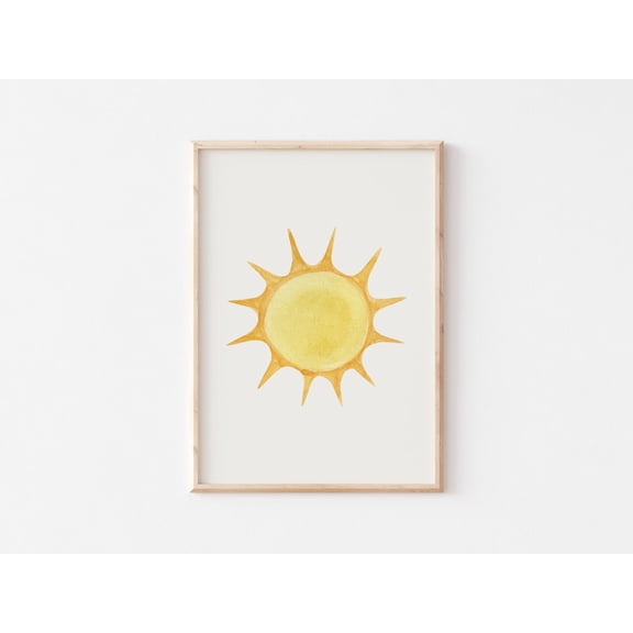 Sun Poster, Boho Sun Poster, Modern Sun Poster, Minimalist Sun Art, Gender Neutral Bedroom Decor, Sunshine Poster,, Unframed Poster Size 8x12
