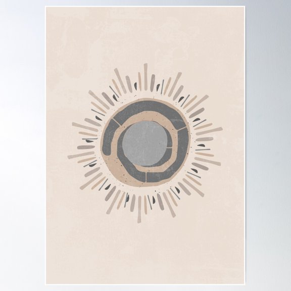 Sun Poster Wall Art, Modern Wall Decor For Living Room Bedroom, 12x18 UNFRAMED