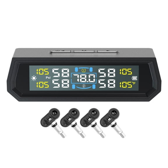 Sun Powered TPMS With Built In Sensors For Real Time Tire Pressure And Temperature For Cars And Motorcycles