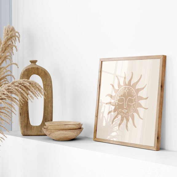 Sun Print Neutral Boho Sun Square Surf House Unframed Paper Print