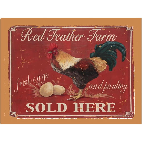 Sun Protected Red Feather Farm Metal Sign