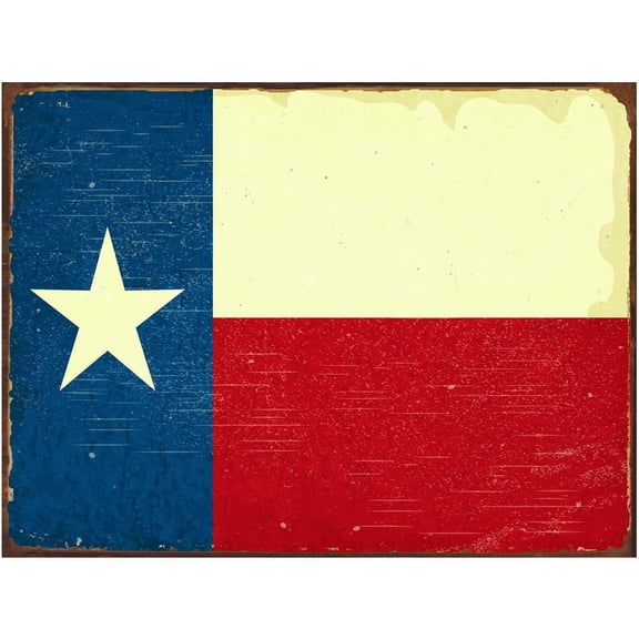 Sun Protected Texas Flag Metal Sign