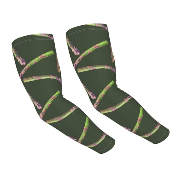 Sun Protection Arm Sleeves For Men Women, Colorful Asparagus Sleeves To Cover Arms With Thumb Hole Cooling Sleeve