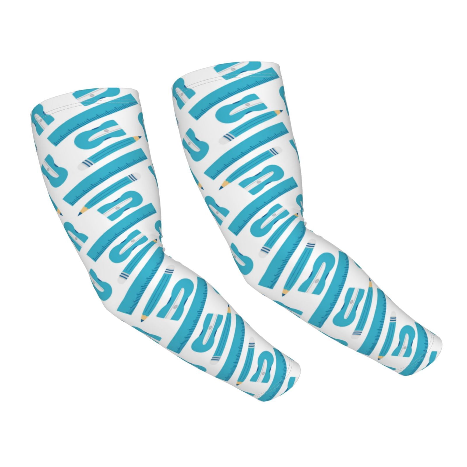 Sun Protection Arm Sleeves For Men Women, Math Pencil Print Blue ...