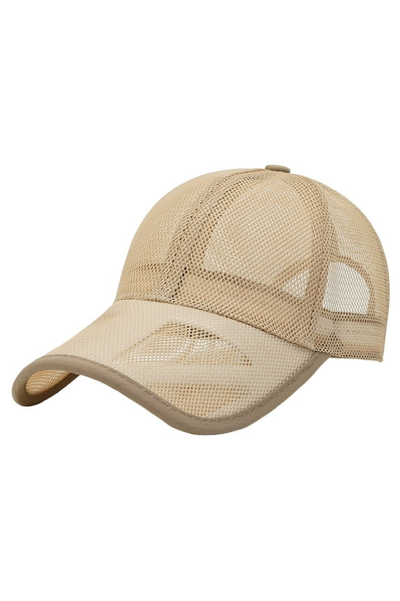 Sun Protection Baseball Cap with Mesh Back, Adjustable Strap Sports Hat for Cycling Running and Fishing, Breathable Quick-Dry Outdoor Cap for Men Women, Lightweight Sun Hat for Spring Summer Yellow