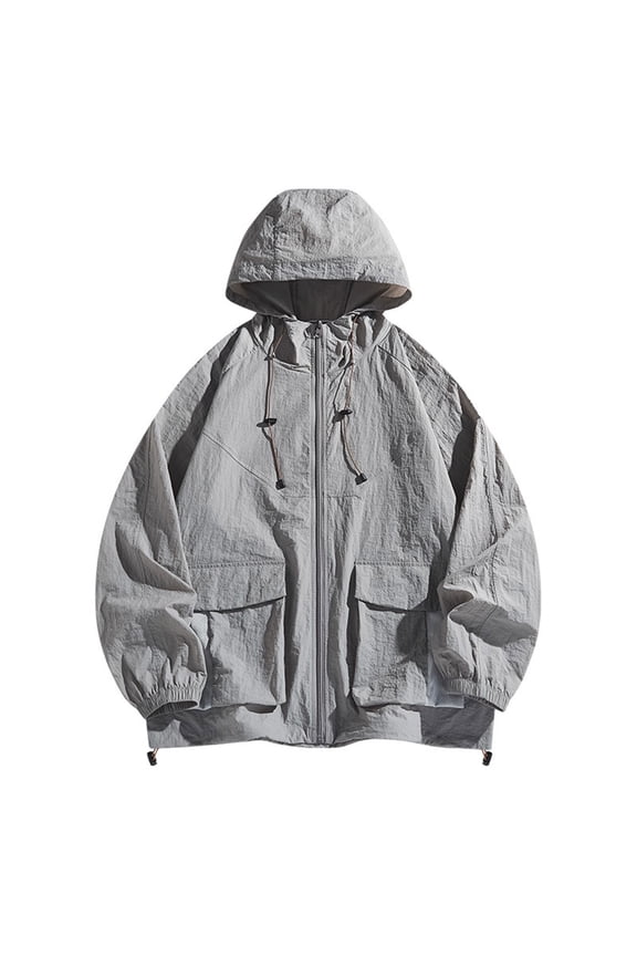 Men's Sun Protection Clothing Breathable Thin Clothing Outdoor Sports Hooded Outer Clothing Hooded