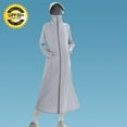 thumbnail image 1 of Sun Protection Coat Womens Solid Color Long Sleeve Long Hooded Dress, Lightweight Breathable Swimsuit Cover up with Pockets Gray One Size, 1 of 7