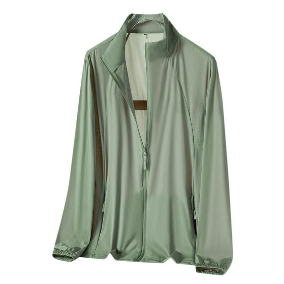 Sun Protection Collar Long-Sleeve Rash Guard for Men & Women – UPF50+ Lightweight Zip-Up Jacket