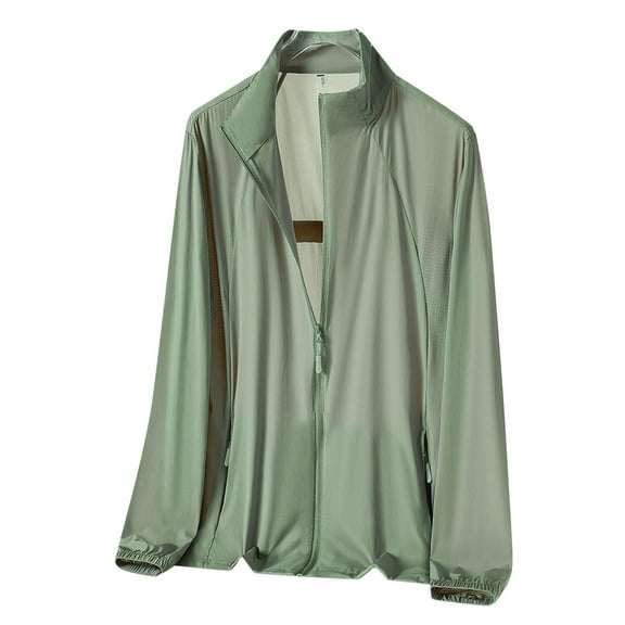 Sun Protection Collar Long-Sleeve Rash Guard for Men & Women – UPF50+ Lightweight Zip-Up Jacket