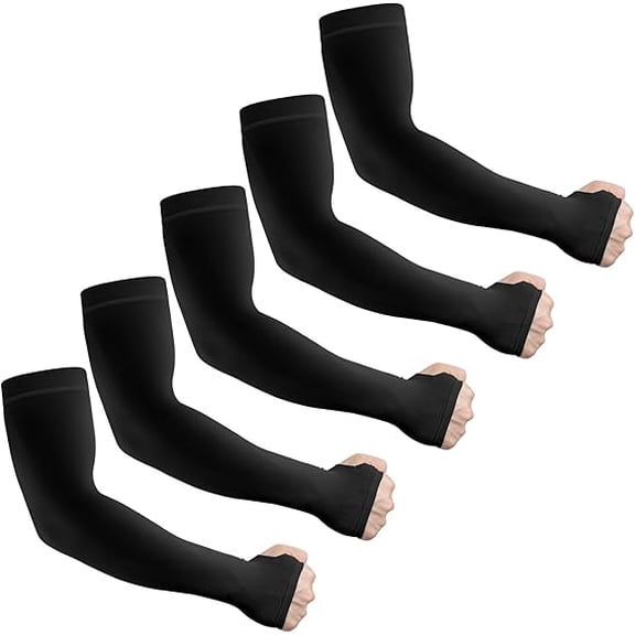 Sun Protection Cooling Arm Sleeves for Men &Women,Compression Sleeves for Football, Golf & Volleyballblack