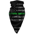 thumbnail image 1 of Sun Protection Face Mask Neck Gaiter Thin Green Line America Flag Sunscreen Breathable Bandana Balaclava, 1 of 7