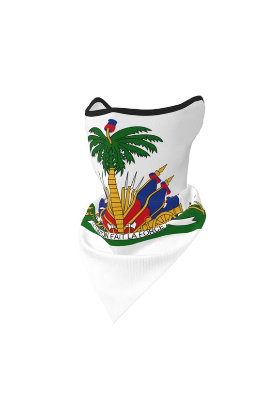 Sun Protection Face Mask Neck Gaiter Windproof Scarf Coat Of Arms Of Haiti Sunscreen Breathable Bandana Balaclava For Sport Outdoor