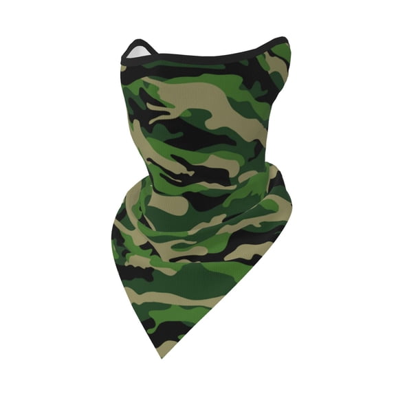 Sun Protection Face Mask Neck Gaiter Windproof Scarf Green Camouflage Sunscreen Breathable Bandana Balaclava For Sport Outdoor