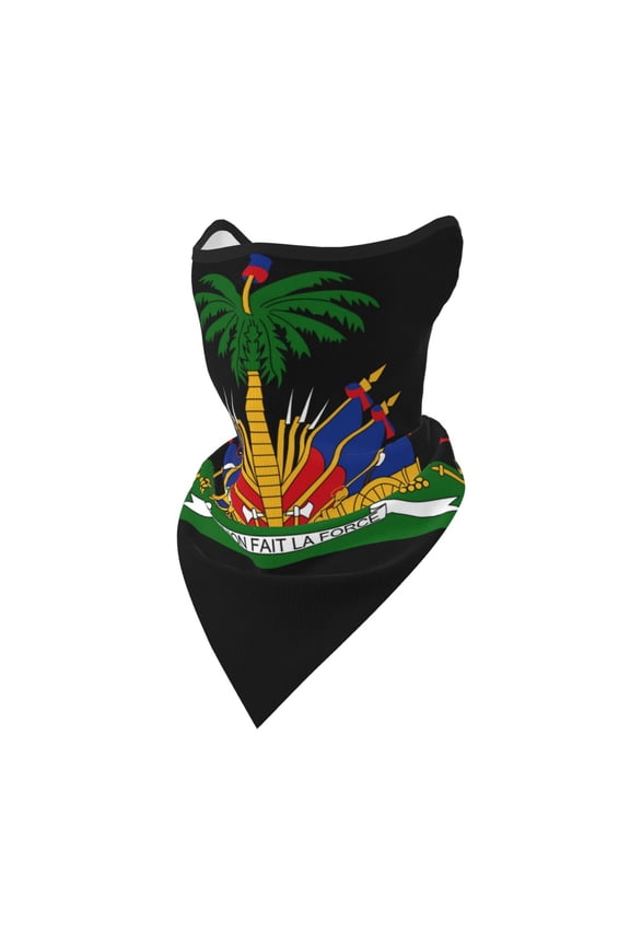 Sun Protection Face Mask Neck Gaiter Windproof Scarf Haiti Coat Of Arms Sunscreen Breathable Bandana Balaclava For Sport Outdoor