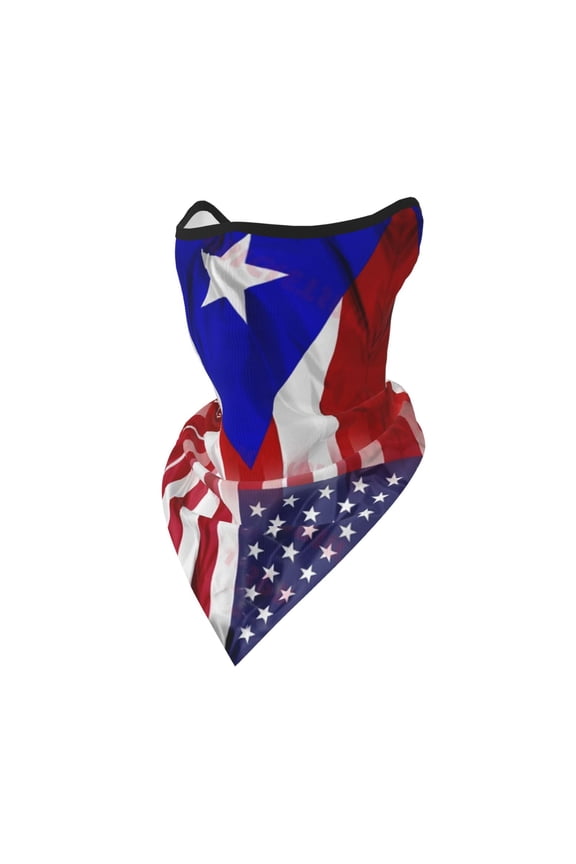 Sun Protection Face Mask Neck Gaiter Windproof Scarf Puerto Rico America Flag Sunscreen Breathable Bandana Balaclava For Sport Outdoor