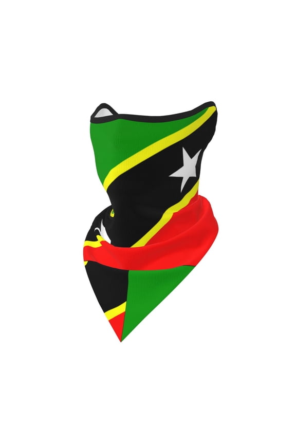 Sun Protection Face Mask Neck Gaiter Windproof Scarf St.Kitts And Nevis Large Flag Sunscreen Breathable Bandana Balaclava For Sport Outdoor