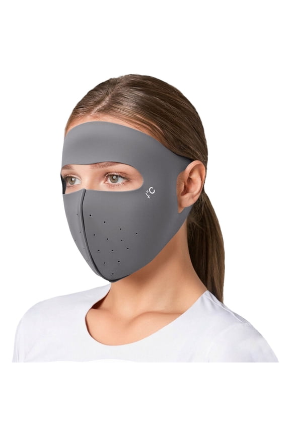 Sun Protection Face Mask Sporty Full‑Face Sun Protection Outdoor Sports Cover Full Face Sun Protection Cover Gray One Size