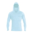 thumbnail image 1 of Sun Protection Fishing Shirts for Men UPF 50+ Long Sleeve Hoodie with Face Mask UV Rash Guard Quick Dry Hiking Shirt Light Blue S, 1 of 4
