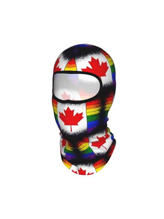 Sun Protection Full Head Face Mask Canada Gay Pride Flag Balaclava Ski Mask For Men Women Skiing Cycling