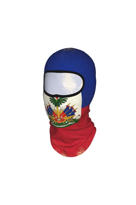Sun Protection Full Head Face Mask Haitian Flag Pattern Balaclava Ski Mask For Men Women Skiing Cycling