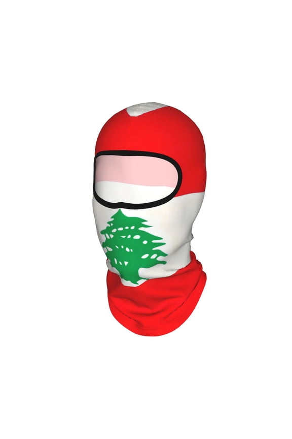 Sun Protection Full Head Face Mask Lebanese-Flag Balaclava Ski Mask For Men Women Skiing Cycling