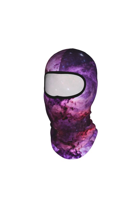 Sun Protection Full Head Face Mask Purple Nebula Space Galaxy Balaclava Ski Mask For Men Women Skiing Cycling
