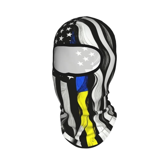 Sun Protection Full Head Face Mask Thin Blue Gold Line Flag Balaclava Ski Mask For Men Women Skiing Cycling