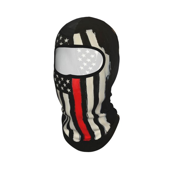 Sun Protection Full Head Face Mask Thin Red Fireman Line Flag Balaclava Ski Mask For Men Women Skiing Cycling